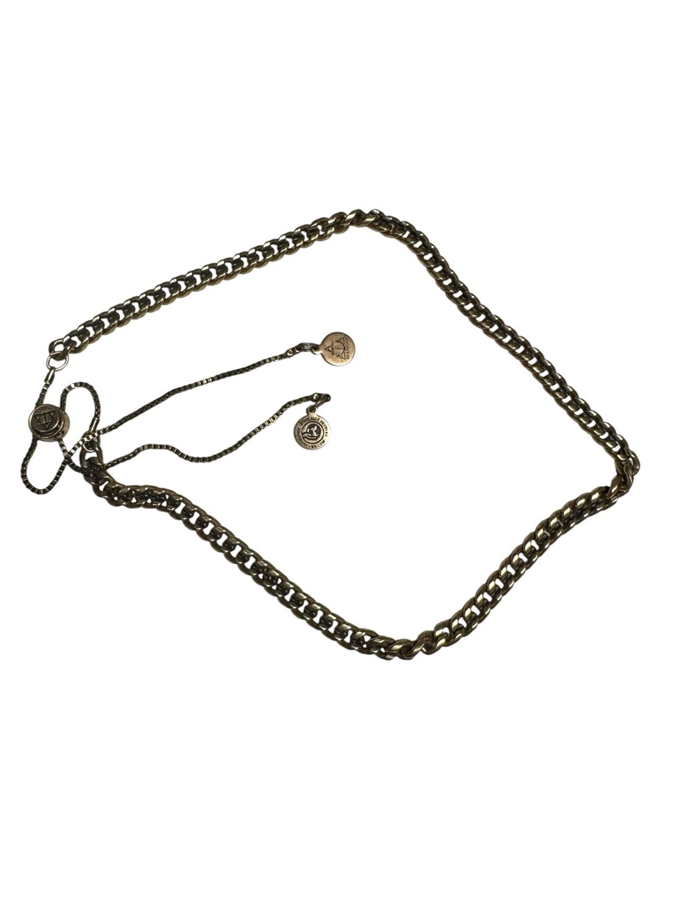 Air & Anchor Button Bolo Style Adjustable Chain Necklace - Picture 3 of 11
